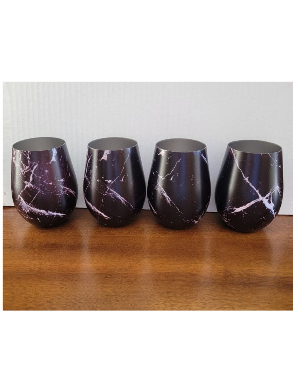 Four Stainless Steel Glasses, 18oz